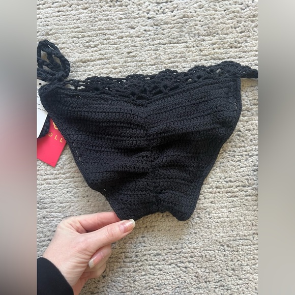 BRAND NEW bathing suit set black crochet bikini top and bottoms - Picture 10 of 16